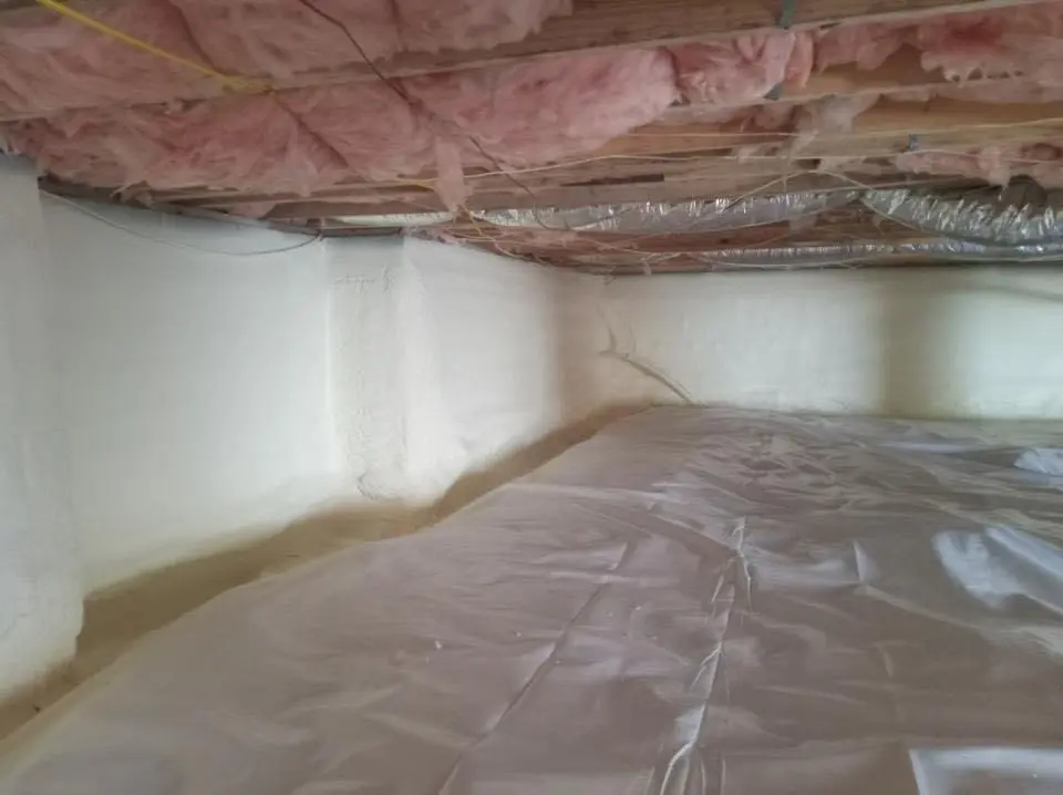 Crawl space encapsulation with closed-cell spray foam for Roof Waterproofing in Elsmere